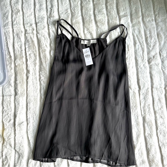 LOFT Strappy Dark Grey Camisole - Lined XS - Picture 5 of 9
